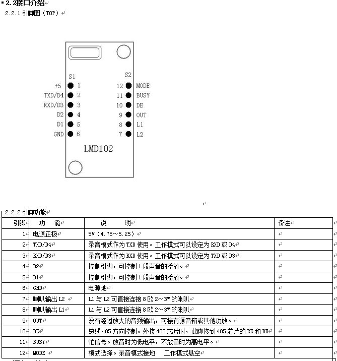 485语音？長MD102接口注明
